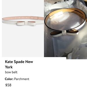 kate spade Bow Belt - Parchment. Have A small scratch, See The Pics. # 273